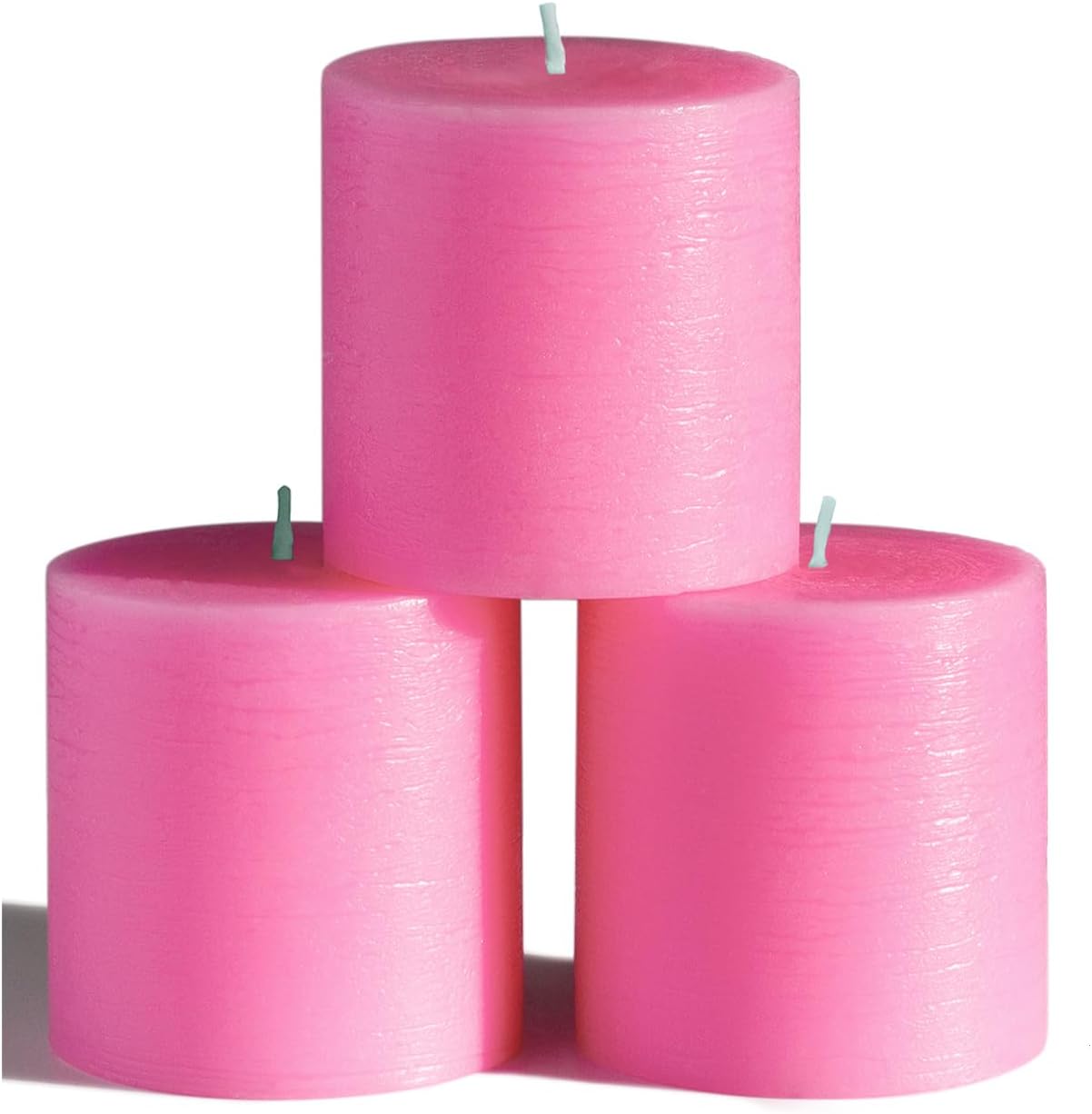 CANDWAX 3x4 inch Pillar Candles Set of 3 – Unscented Dripless Rustic Dark Blue Candles for Room Decor, Weddings, Centerpieces