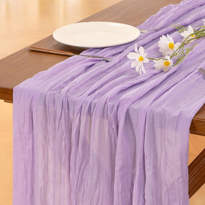 Socomi 3pcs Sage Green Cheesecloth Table Runner Summer Boho Rustic Gauze 120 inch 10FT Cheese Cloth Sheer Runner for Wedding Party Baby Shower Home Decor Holiday Decorations