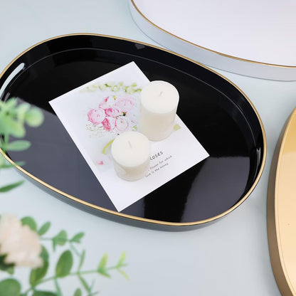 Green Decorative Tray with Handles, Versatile Serving Tray for Coffee Table, Ottoman, Ideal for Serving, Displaying, Organizing, 15.7"*10.2"*1.57"