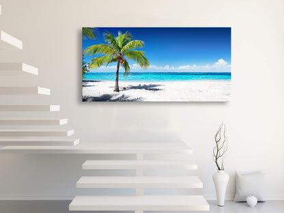 Baisuart S02250 Canvas Prints Wall Art Beach Sunset Ocean Waves Nature Pictures Stretched Canvas Wooden Framed for living Room Bedroom and Office
