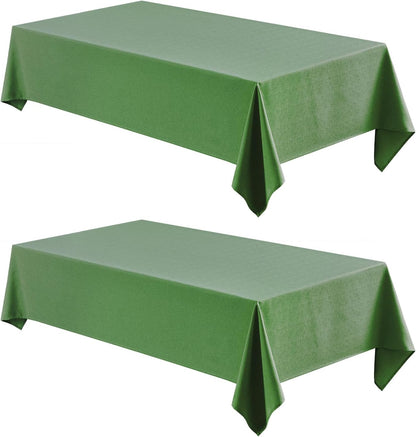 Veblandy Rectangle Tablecloth Waterproof Linen Textured Table Cloth Stain and Wrinkle Resistant Washable, Decorative Fabric Table Cover for Dining, Party and Camping (Sage Green, 52 * 70)