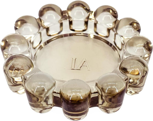 Alice Lane Original Bubble Candle Dish – Chic Smoky Glass Candle Dish for Home Decor – Decorative Modern Candle Holder for Small Candles & Diffusers