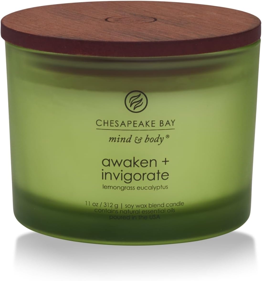 Chesapeake Bay Candle PT40886 Scented Candle Awaken + Invigorate (Lemongrass Eucalyptus) Medium Green Home Décor