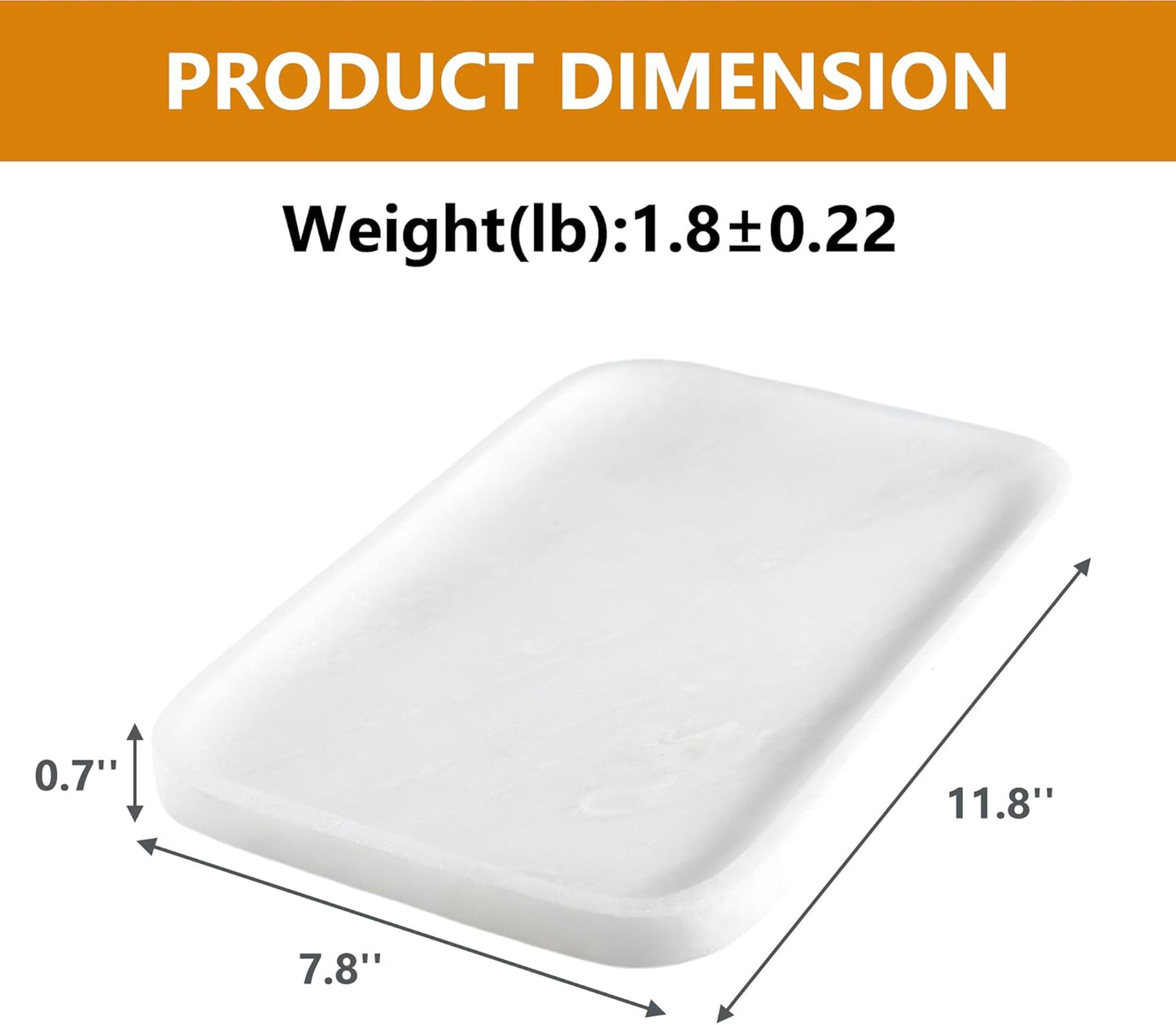 Marble Vanity Tray for Dresser Organizer, Travertine Bathroom Tray Countertop, Beige Decorative Serving Trays, Kitchen Sink Storage, Jewelry & Perfume Holder(Travertino Romano)