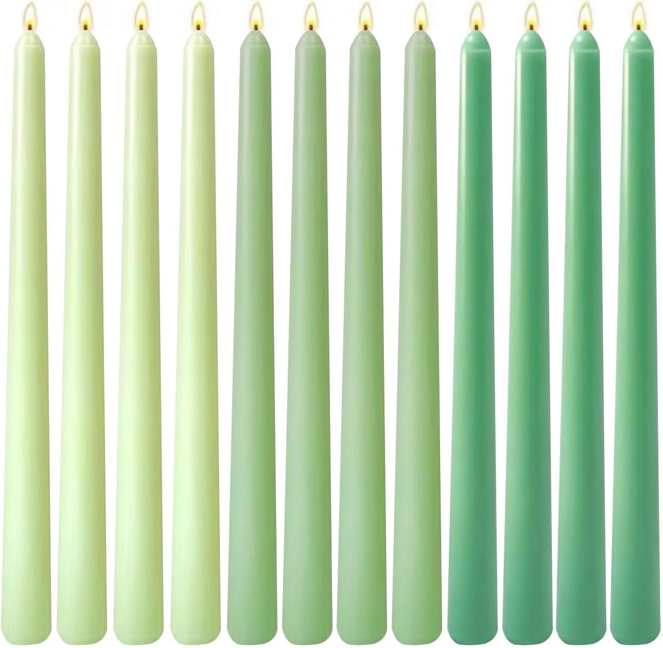 12-Pack Earth Tone Taper Candles, 10 Inch Unscented Dripless Candlesticks, Long-Lasting Burn Time of 7-8 Hours, Perfect for Fall Harvest Halloween Thanksgiving Dinners Parties and Home Décor