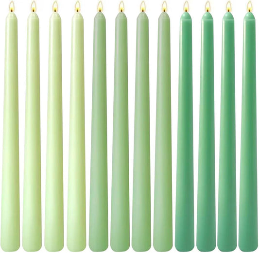 12-Pack Earth Tone Taper Candles, 10 Inch Unscented Dripless Candlesticks, Long-Lasting Burn Time of 7-8 Hours, Perfect for Fall Harvest Halloween Thanksgiving Dinners Parties and Home Décor