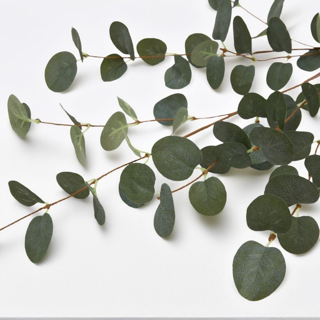6 Pcs 27" Eucalyptus Stems Greenery Stems Eucalyptus Leaf Spray in Green Silk Plastic Plants Floral Artificial Plants for Home Party Wedding Decoration