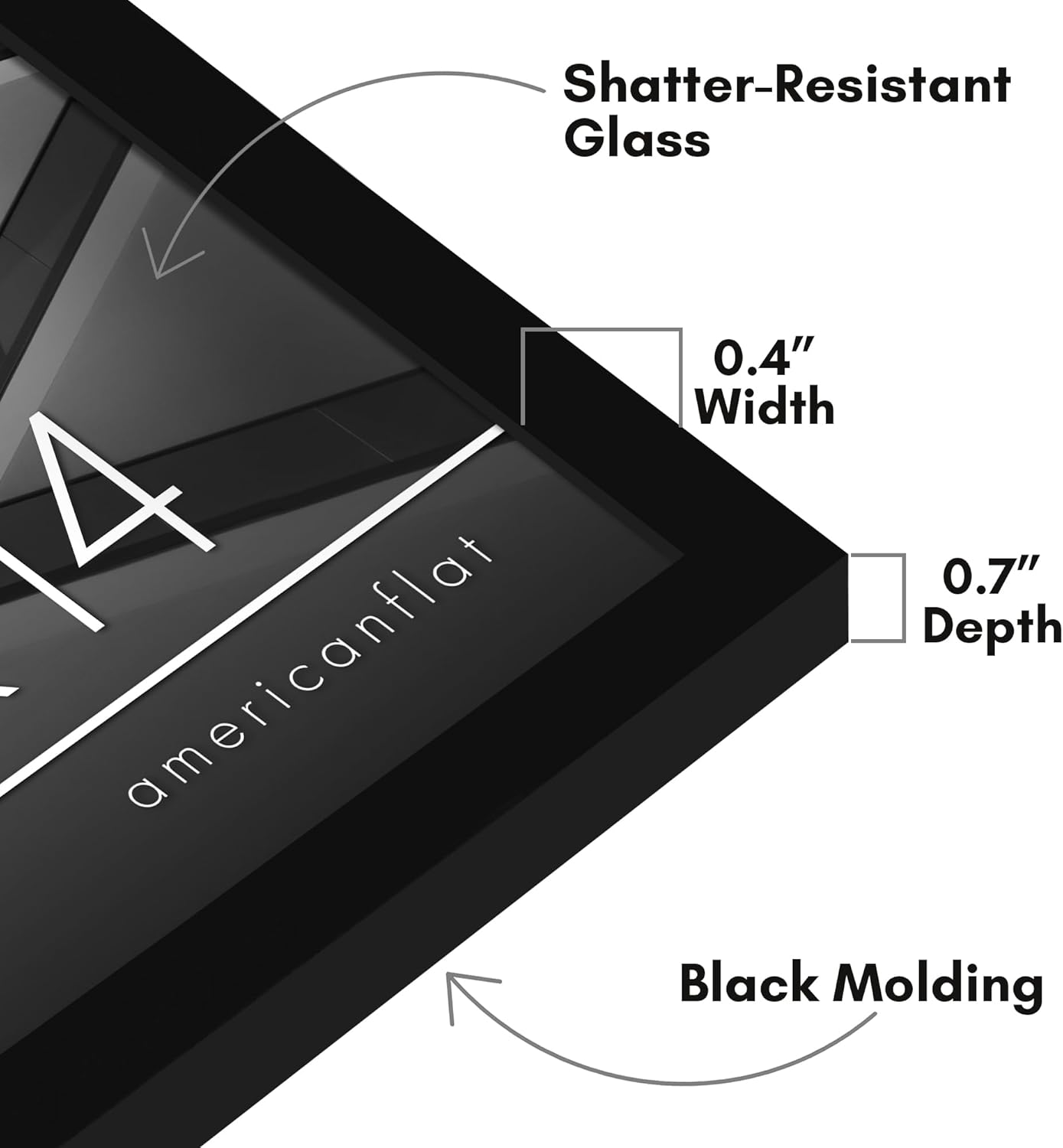 Americanflat 24x36 Poster Frame with Polished Plexiglass - Streamline Collection - Thin Border Picture Frame for Wall Display - Hanging Hardware Included - Black - Colors D