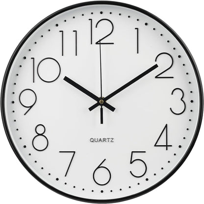 Wall Clock 12 Inch Non-Ticking Silent Modern Simple Style Round Decor Clock Gold Stereoscopic Dial Quartz Wall Clocks for Home/Office/School/Living Room/Bedroom/Kitchen