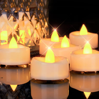 merrynights LED Candles, Tea Lights Candles Battery Operated Bulk, 50-Pack Long-Lasting 200 Hours Flameless Tealight Candles, Realistic Tea Lights for Christmas Halloween Wedding, 1.5'' D X 1.25'' H