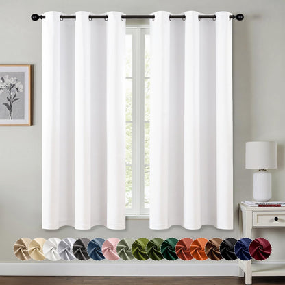 MIULEE Blackout Curtains for Bedroom Living Room 2 Panels, Thermal Insulated Room Darkening Drapes Grommet Noise Reducing Light Blocking Window Treatments 63 Inches Long 40x63 Inch Black - Colors A