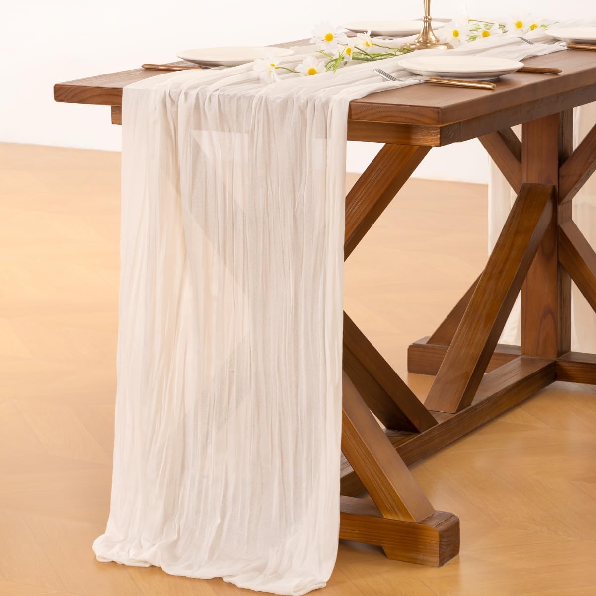 Socomi 3pcs Sage Green Cheesecloth Table Runner Summer Boho Rustic Gauze 120 inch 10FT Cheese Cloth Sheer Runner for Wedding Party Baby Shower Home Decor Holiday Decorations