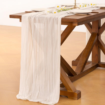 Socomi 3pcs Sage Green Cheesecloth Table Runner Summer Boho Rustic Gauze 120 inch 10FT Cheese Cloth Sheer Runner for Wedding Party Baby Shower Home Decor Holiday Decorations