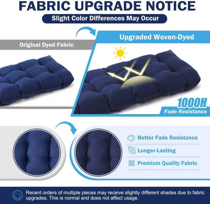 IPYNBAP Outdoor Bench Cushion, 48x18x5 Inch, Waterproof Bench Cushion for Outdoor/Indoor Furniture, Tufted Patio Bench Seat Cushion, Fade Resistant Outdoor Cushions for Porch Swing Couch, Navy Blue