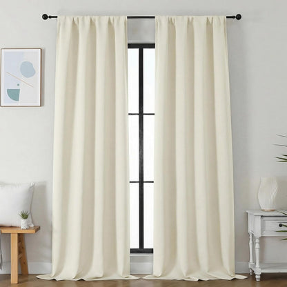 Simplebrand Ava Sage Green Blackout Curtains for Bedroom 63 Inch Length 2 Panels Set, Solid Thermal Insulated Energy Saving Rod Pocket Window Treatment Curtains Blackout Drapes, W40 x L63 Inch, Sage - Colors B
