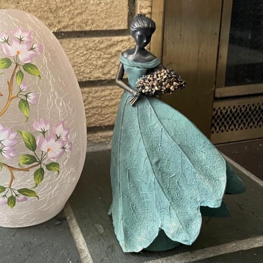 Guichifun Fairy Statue Collection Home Decoration - Leaf Angel Girls Resin Modern Table Decor for Living Room Office Sculpture Decor for Women Indoor Rustic Figurines Gift 5 x 3 x 7.5 Inch