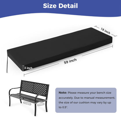 IPYNBAP Outdoor Bench Cushions for Outdoor Furniture, 48x18x3 Inch, Waterproof Bench Pillow, Fade Resistant Long Bench Seat Pads for Garden, Indoor, Porch Swing, Navy Blue
