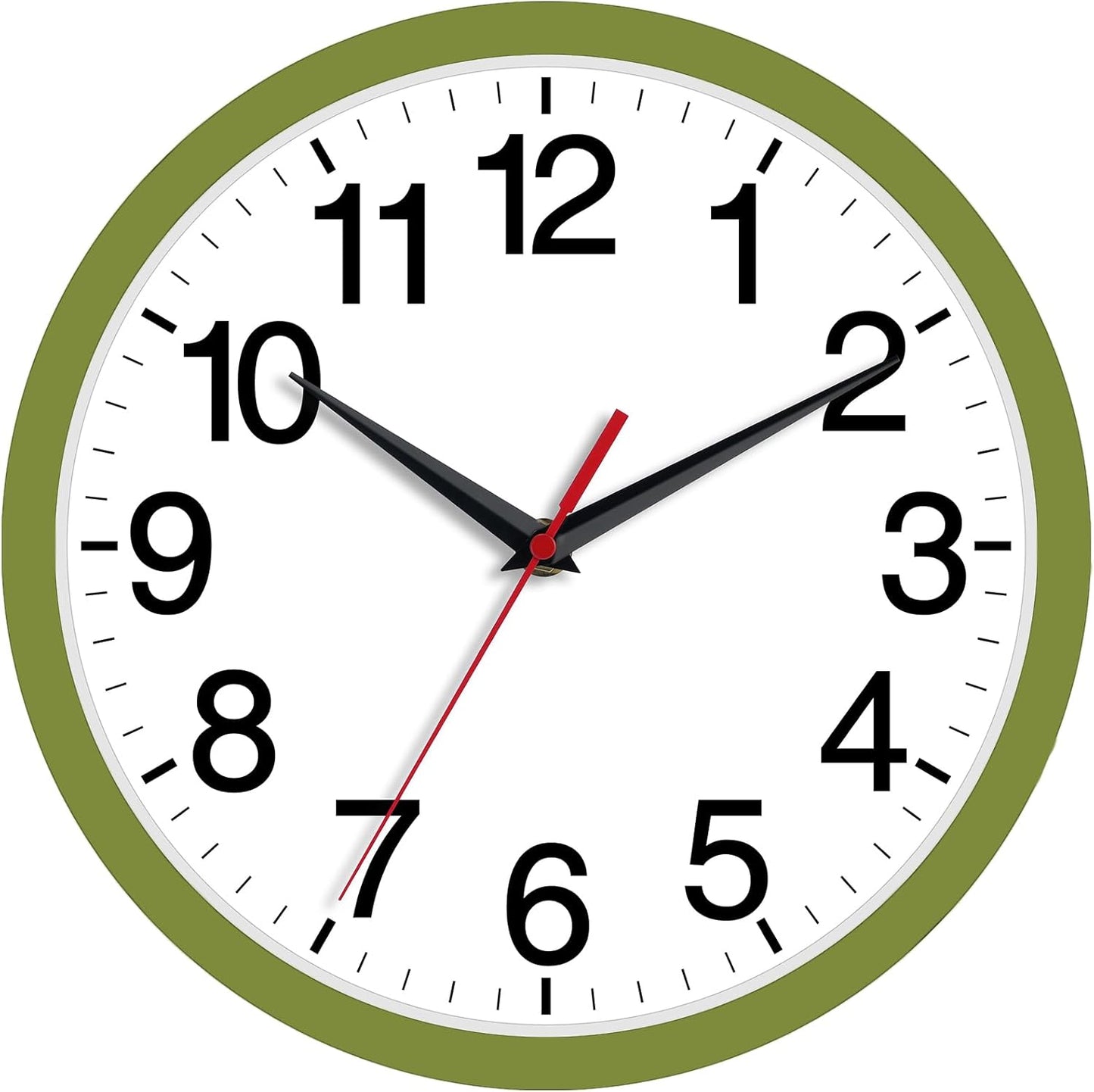 Rohioue Wall Clock Modern 8 Inch Battery Operated Silent Non Ticking Small Analog Clock for Living Room Office Home Bedroom Kitchen Bathroom(Black)