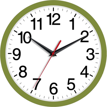 Rohioue Wall Clock Modern 8 Inch Battery Operated Silent Non Ticking Small Analog Clock for Living Room Office Home Bedroom Kitchen Bathroom(Black)