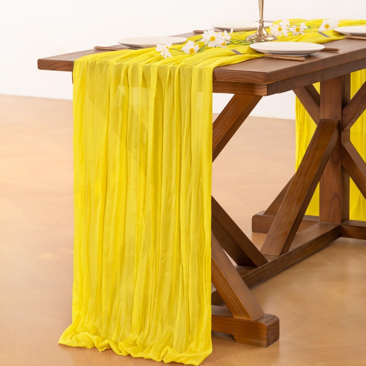 Socomi 3pcs Sage Green Cheesecloth Table Runner Summer Boho Rustic Gauze 120 inch 10FT Cheese Cloth Sheer Runner for Wedding Party Baby Shower Home Decor Holiday Decorations
