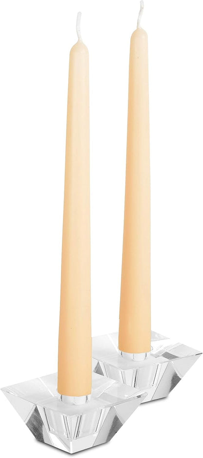 Hyoola Tall Taper Candles - 10 Inch Metallic Gold Unscented Dripless Taper Candles - 8 Hour Burn Time - 4 Pack