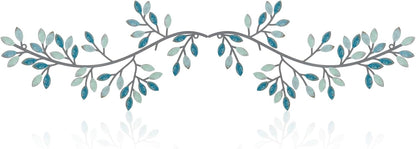Hotop 2 Pieces Metal Tree Leaf Wall Decor Vine Olive Branch Leaf Wall Art Wrought Iron Scroll Sculptures Above the Bed, Living Room, Outdoor Decoration (Classic Style,Black)