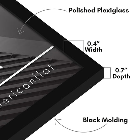 Americanflat 24x36 Poster Frame with Polished Plexiglass - Streamline Collection - Thin Border Picture Frame for Wall Display - Hanging Hardware Included - Black - Colors D