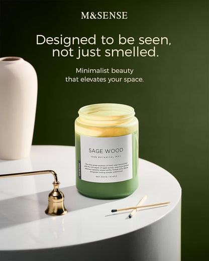 M&SENSE Eucalyptus & Mint Scented Jar Candle, Large 19.4oz Natural Soy Wax, 110-Hour Long Lasting Non-Toxic Clean Burning, Fresh Smelling Home Aromatherapy for Spa Stress Relief, Gifts for Men Women
