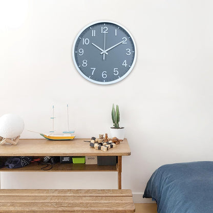 Wall Clocks Battery Operated 8 inch Modern Wall Clock,Silent Non Ticking Wall Clock for Living Room Bedroom Kitchen Office Classroom Decor (Green White)