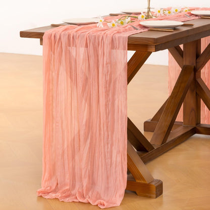 Socomi 3pcs Sage Green Cheesecloth Table Runner Summer Boho Rustic Gauze 120 inch 10FT Cheese Cloth Sheer Runner for Wedding Party Baby Shower Home Decor Holiday Decorations
