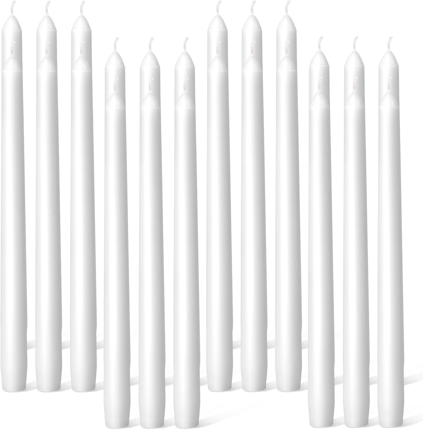 Everymoment Ivory Taper Candles - 4 Pack 10 Inch Candlesticks - Dripless & Smokeless Tapered Candle 8 Hours Unscented Cream Candle Sticks - Perfect for Wedding Holiday Dinner Party Home Decor