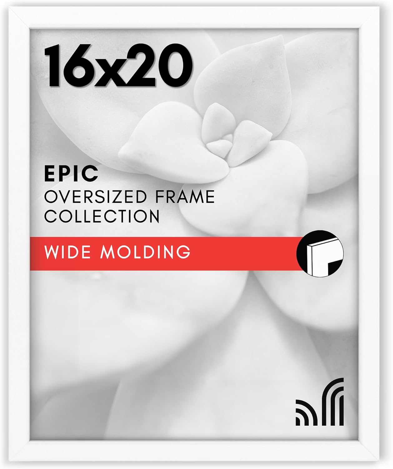 Americanflat 16x20 Picture Frame with Polished Plexiglass - Black Picture Frame - Wide Photo Frames Made of Engineered Wood for Vertical or Horizontal Wall Display - Epic Collection - Black - Colors B