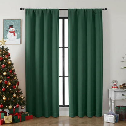 Simplebrand Ava Sage Green Blackout Curtains for Bedroom 63 Inch Length 2 Panels Set, Solid Thermal Insulated Energy Saving Rod Pocket Window Treatment Curtains Blackout Drapes, W40 x L63 Inch, Sage - Colors B