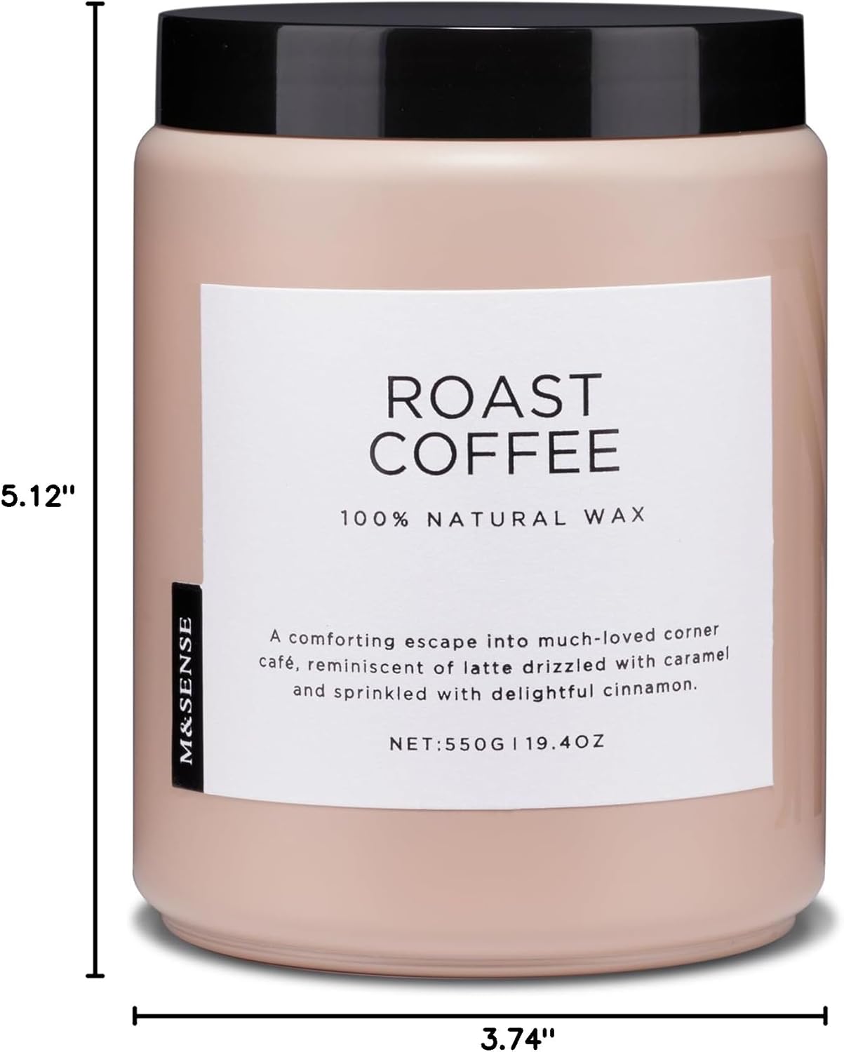 M&SENSE Eucalyptus & Mint Scented Jar Candle, Large 19.4oz Natural Soy Wax, 110-Hour Long Lasting Non-Toxic Clean Burning, Fresh Smelling Home Aromatherapy for Spa Stress Relief, Gifts for Men Women