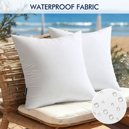 MIULEE Pack of 2 12x20 Inch Outdoor Pillow Inserts Waterproof Decorative Throw Pillow Insert, Rectangle Lumbar Garden Pillow Form for Patio Sofa Couch