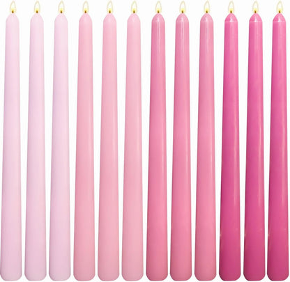 12-Pack Earth Tone Taper Candles, 10 Inch Unscented Dripless Candlesticks, Long-Lasting Burn Time of 7-8 Hours, Perfect for Fall Harvest Halloween Thanksgiving Dinners Parties and Home Décor