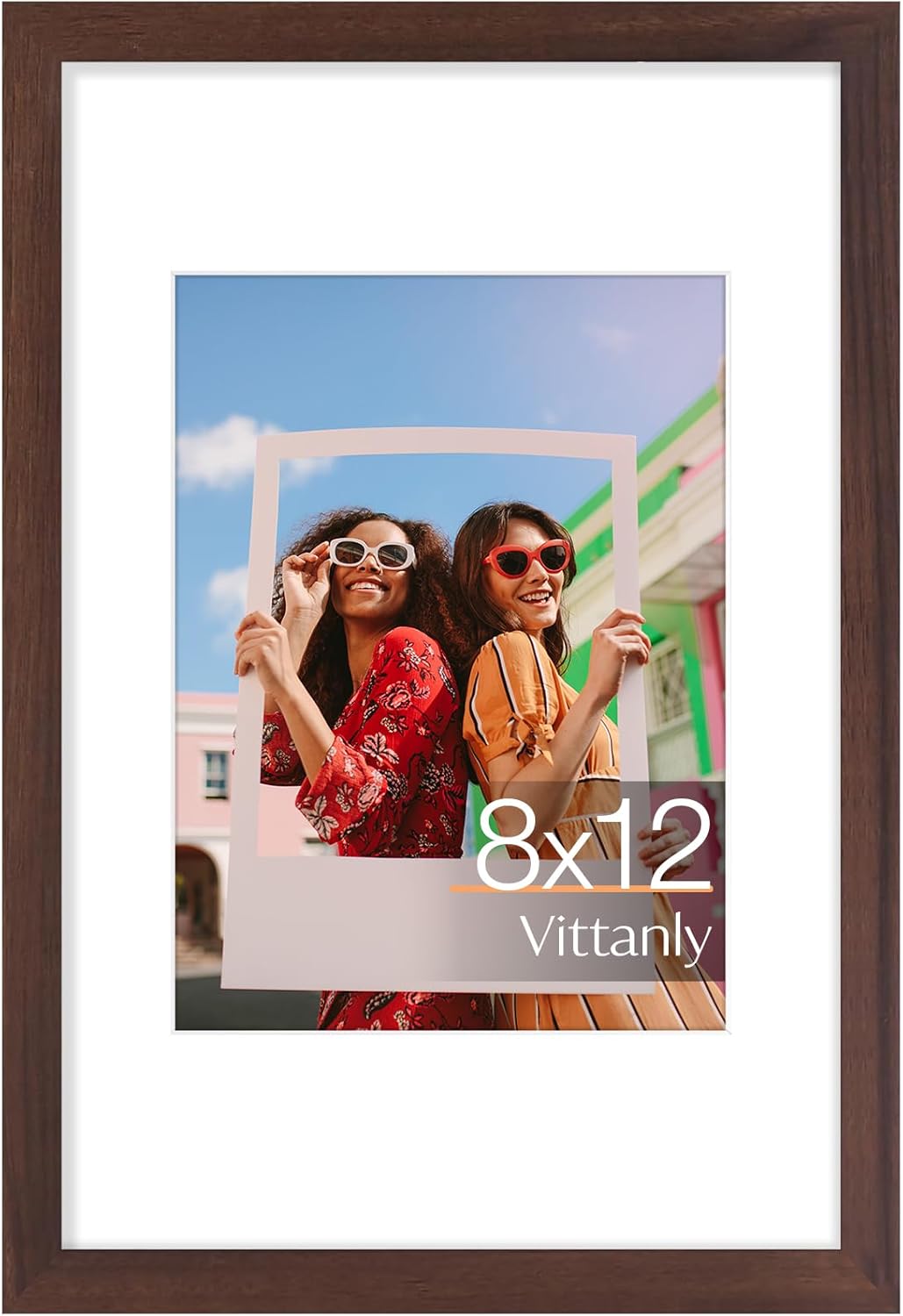 Vittanly 11x14 Picture Frame, Display Pictures 8x10 with Mat or 11x14 without Mat, Photo Frame for Wall Mounting, Black, 1 Pack - Colors B