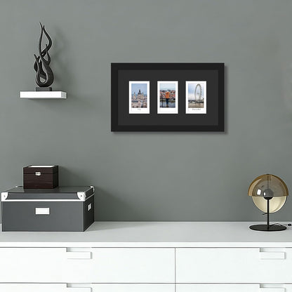 DUENPY 14x26 Collage Picture Frame 4x6 Collage Picture Frame Displays Twelve 4x6 inch Photos Available Horizontal Wall Mounting Display and Vertical Black - Colors A