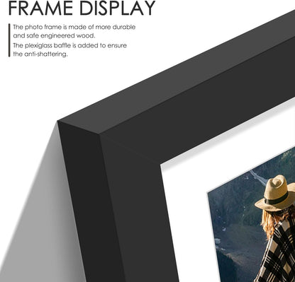 DUENPY 14x26 Collage Picture Frame 4x6 Collage Picture Frame Displays Twelve 4x6 inch Photos Available Horizontal Wall Mounting Display and Vertical Black - Colors B