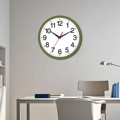 Rohioue Wall Clock Modern 8 Inch Battery Operated Silent Non Ticking Small Analog Clock for Living Room Office Home Bedroom Kitchen Bathroom(Black)