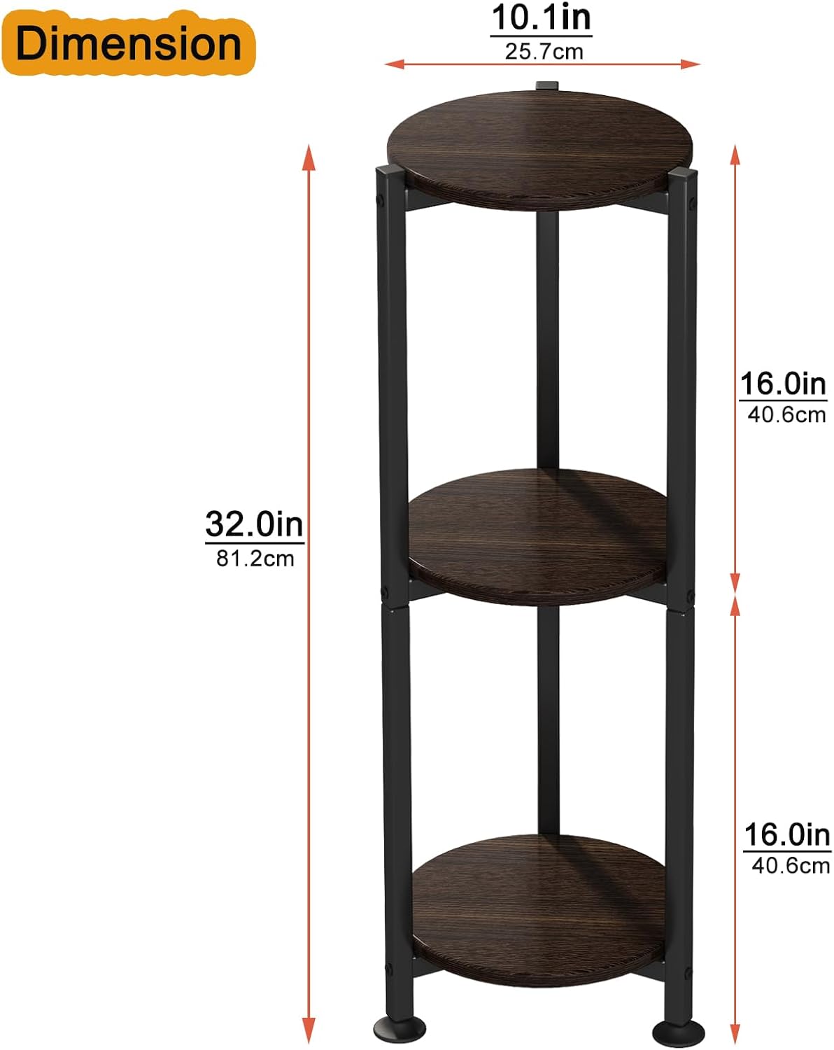 Plant Stand Indoor Corner Tall 2 Tier Metal Modern Flower Storage Plant Shelf Holder for Living Room Balcony Garden,Black (2 Tier-Black Round)