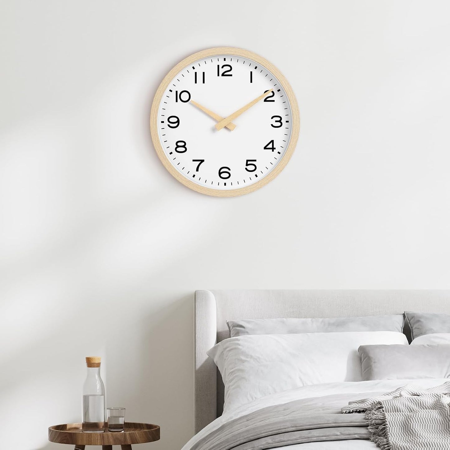 AKCISOT Wall Clock, Modern Small Wall Clocks Battery Operated 8 Inch, Silent Non-Ticking Analog Classic for Office, Home, Bathroom, Kitchen, Bedroom, School(Black)