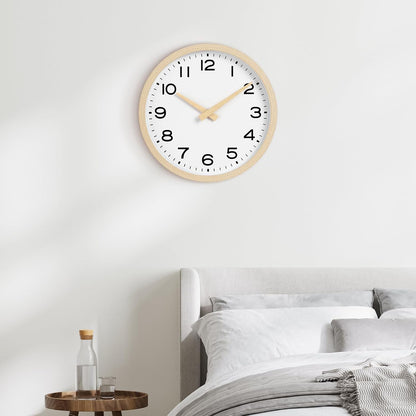 AKCISOT Wall Clock, Modern Small Wall Clocks Battery Operated 8 Inch, Silent Non-Ticking Analog Classic for Office, Home, Bathroom, Kitchen, Bedroom, School(Black)