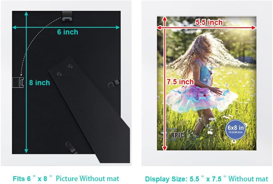 RPJC 5x7 Picture Frames Made of Solid Wood High Definition Glass for Table Top Display and Wall Mounting Photo Frame Black