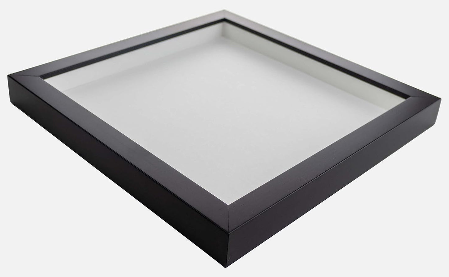 14x14 Shadow Box Black | 3/4" Depth of Usable Space | Solid Wood Pine | Includes UV Resistant Acrylic Plexiglass, Acid-Free Backing & Hanging Hardware | Made to Order in USA - Colors C