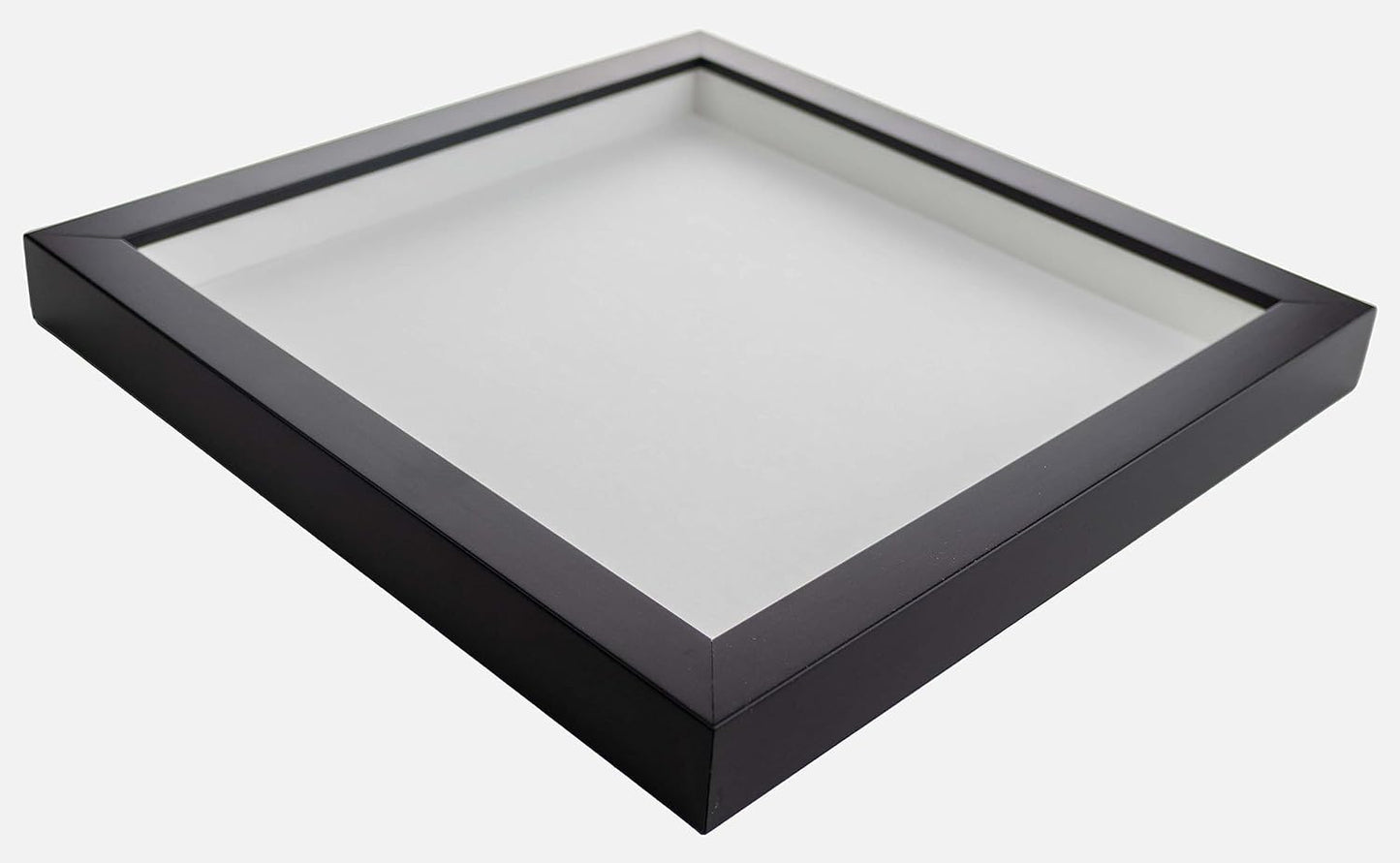 14x14 Shadow Box Black | 3/4" Depth of Usable Space | Solid Wood Pine | Includes UV Resistant Acrylic Plexiglass, Acid-Free Backing & Hanging Hardware | Made to Order in USA - Colors B