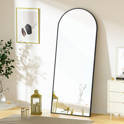 Koonmi 30"x71" Arched Full Length Mirror, Gold Large Floor Mirror with Aluminum Alloy Frame, Standing Hanging or Leaning Wall-Mounted Full Body Mirror for Living Room and Bedroom