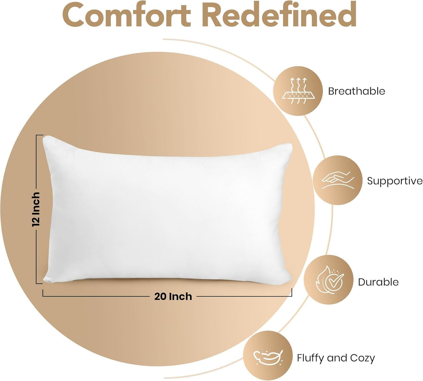 Utopia Bedding Outdoor Pillow Inserts 18 x 18 Inches (Pack of 4, White), Water Resistant Garden Throw Pillows for Patio and Porch Furniture