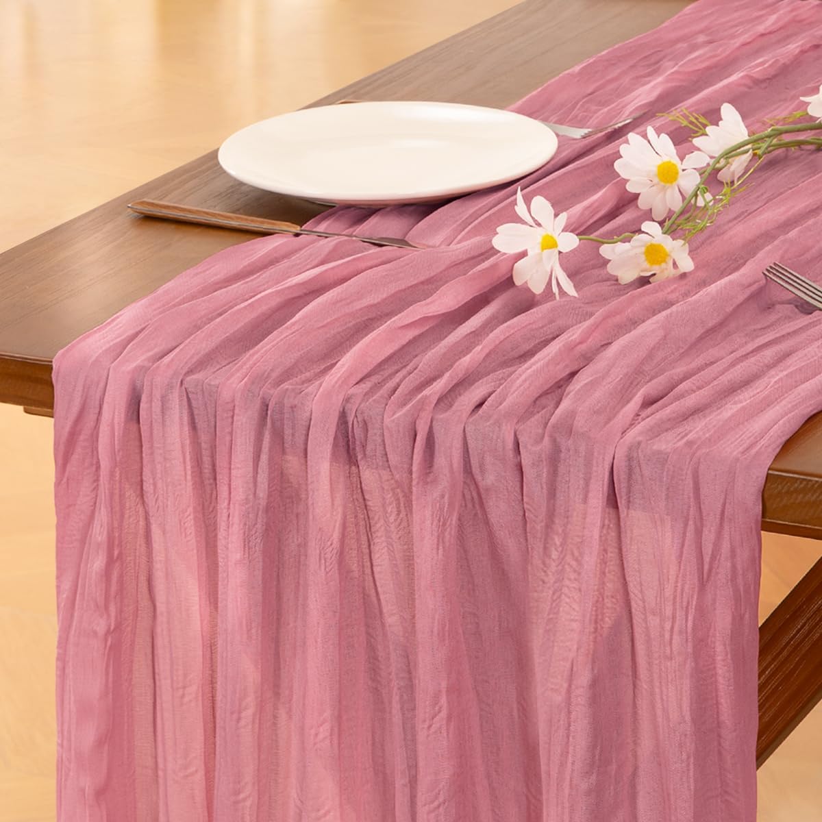 Socomi 3pcs Sage Green Cheesecloth Table Runner Summer Boho Rustic Gauze 120 inch 10FT Cheese Cloth Sheer Runner for Wedding Party Baby Shower Home Decor Holiday Decorations