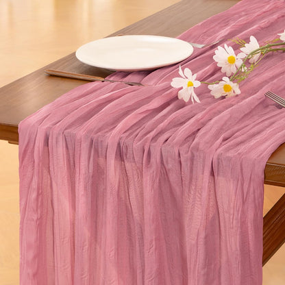 Socomi 3pcs Sage Green Cheesecloth Table Runner Summer Boho Rustic Gauze 120 inch 10FT Cheese Cloth Sheer Runner for Wedding Party Baby Shower Home Decor Holiday Decorations